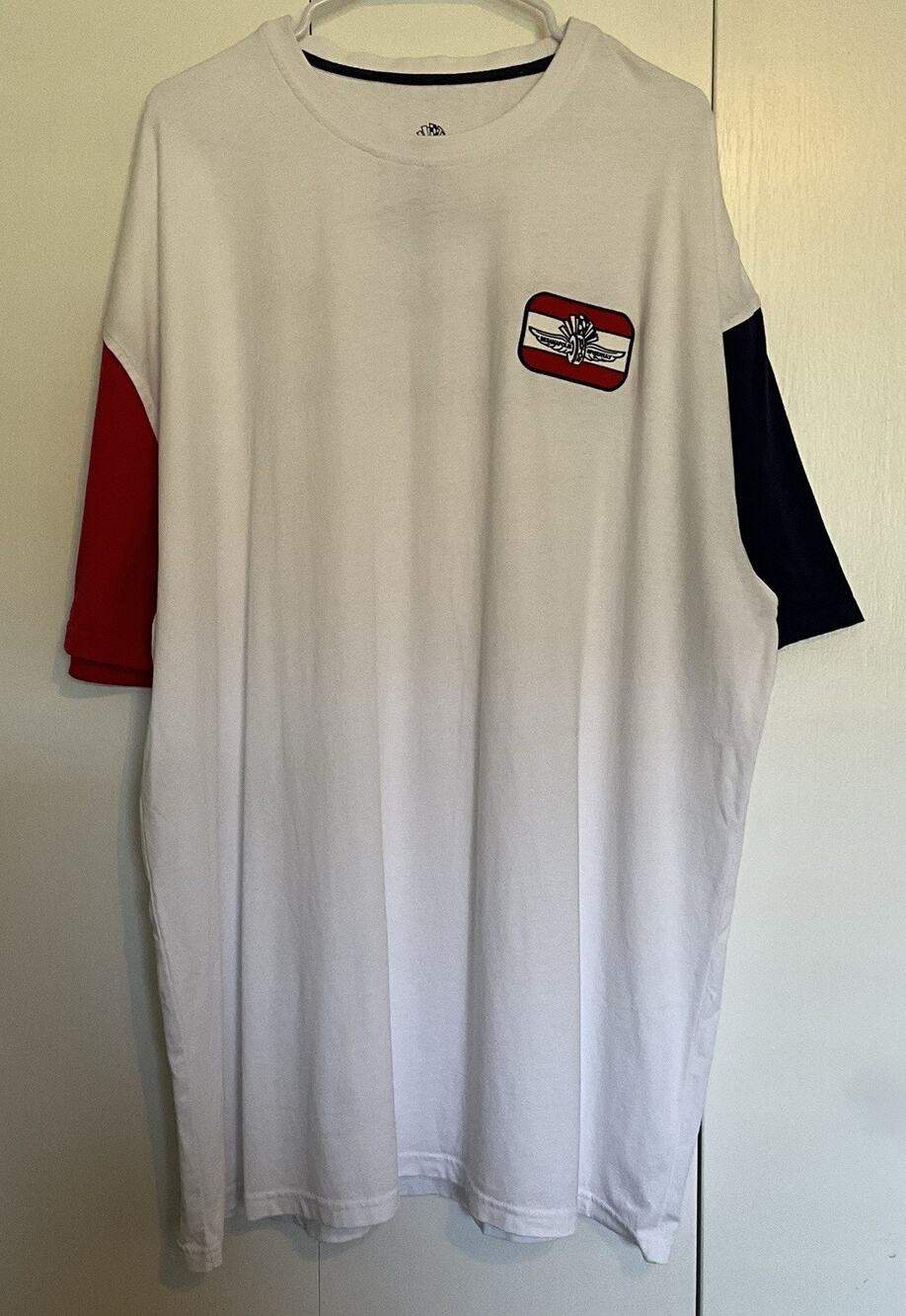 Official Indianapolis Motor Speedway Mens T-Shirt White/Blue/Red Size 3XL